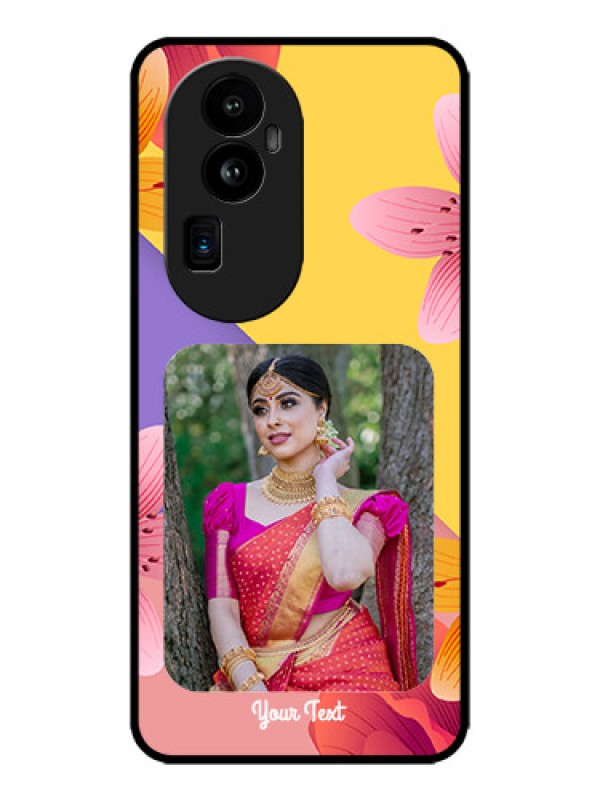 Custom Oppo Reno 10 Pro Plus 5G Custom Metal Phone Case3 Image With Vintage Floral Design