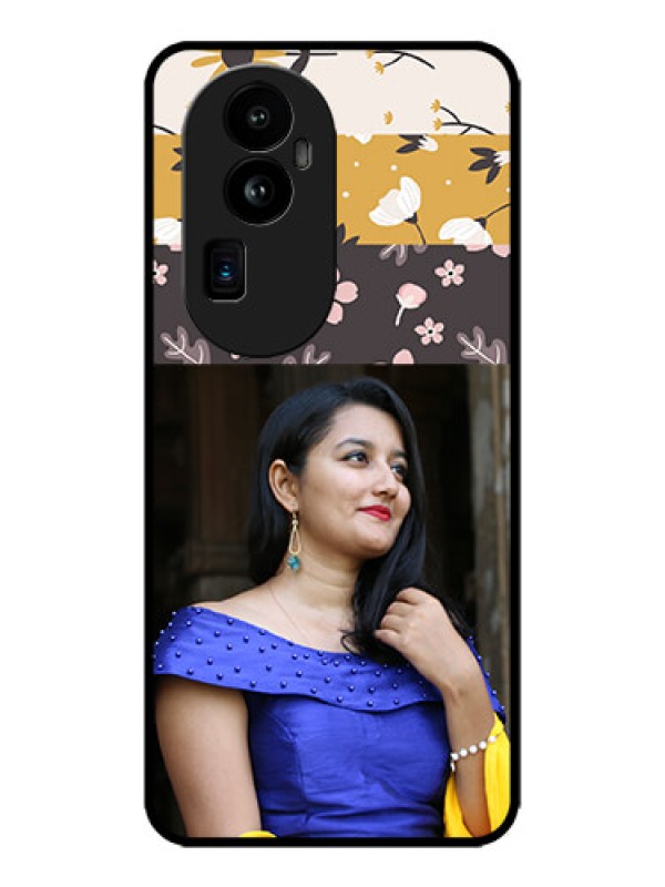 Custom Oppo Reno 10 Pro Plus 5G Custom Metal Phone CaseStylish Floral Design