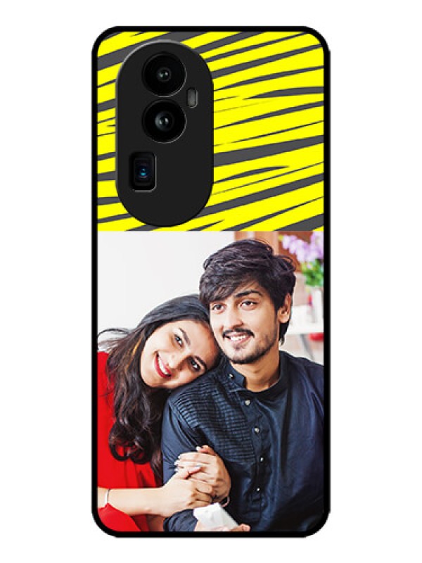 Custom Oppo Reno 10 Pro Plus 5G Custom Metal Phone CaseYellow Abstract Design