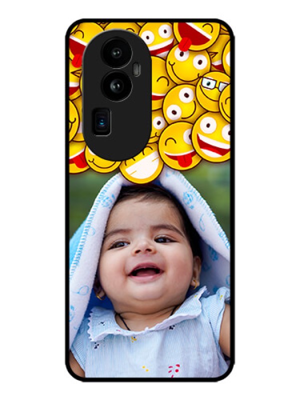 Custom Oppo Reno 10 Pro Plus 5G Custom Metal Phone CaseWith Smiley Emoji Design