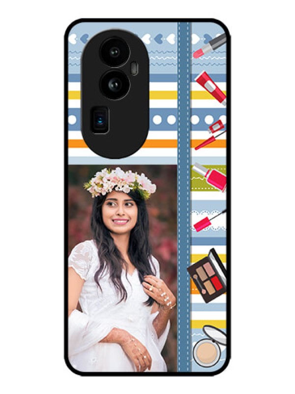 Custom Oppo Reno 10 Pro Plus 5G Custom Metal Phone CaseMakeup Icons Design