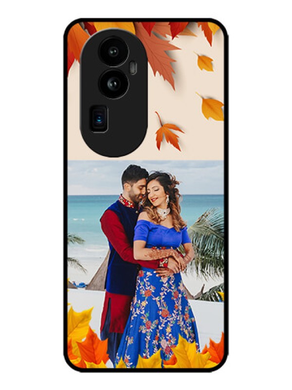 Custom Oppo Reno 10 Pro Plus 5G Custom Metal Phone CaseAutumn Maple Leaves Design
