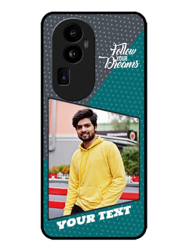 Custom Oppo Reno 10 Pro Plus 5G Custom Metal Phone CaseBackground Pattern Design With Quote