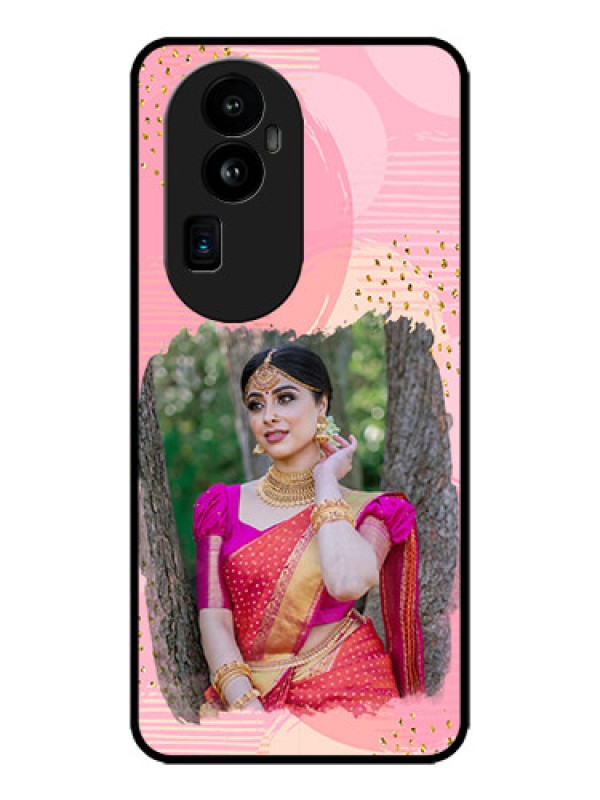 Custom Oppo Reno 10 Pro Plus 5G Custom Metal Phone CaseGold Glitter Splash Design