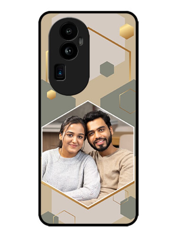 Custom Oppo Reno 10 Pro Plus 5G Custom Metal Phone CaseStylish Hexagon Pattern Design