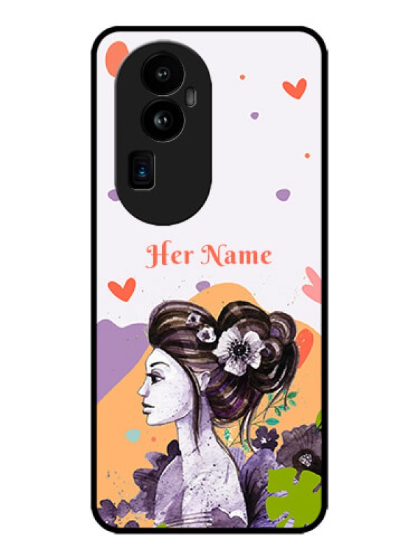 Custom Oppo Reno 10 Pro Plus 5G Custom Metal Phone CaseWoman And Nature Design