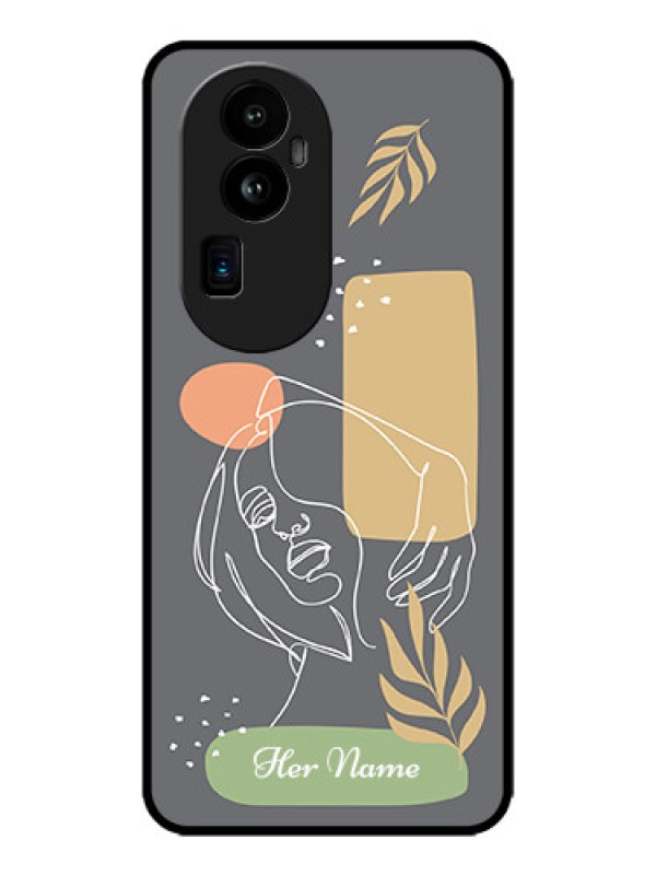 Custom Oppo Reno 10 Pro Plus 5G Custom Metal Phone CaseGazing Woman Line Art Design