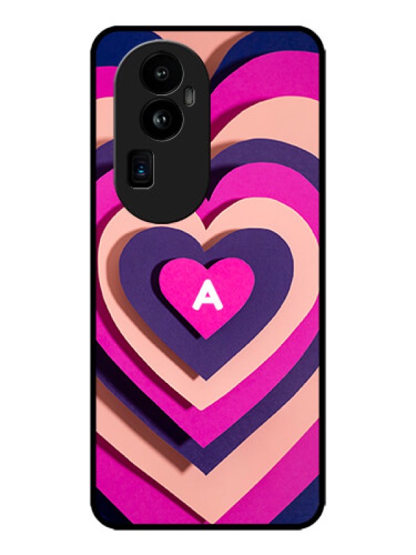 Custom Oppo Reno 10 Pro Plus 5G Custom Metal Phone CaseCute Heart Pattern Design
