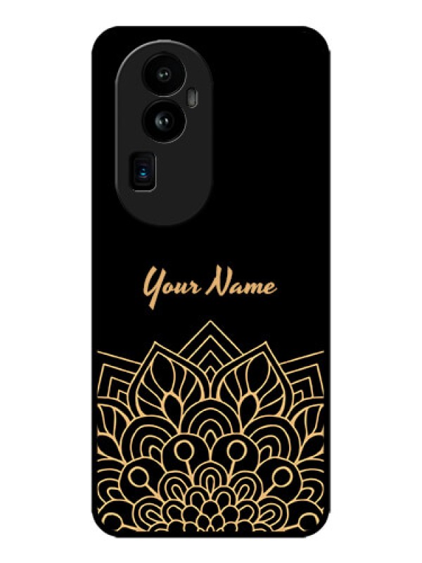 Custom Oppo Reno 10 Pro Plus 5G Custom Metal Phone CaseGolden Mandala Design