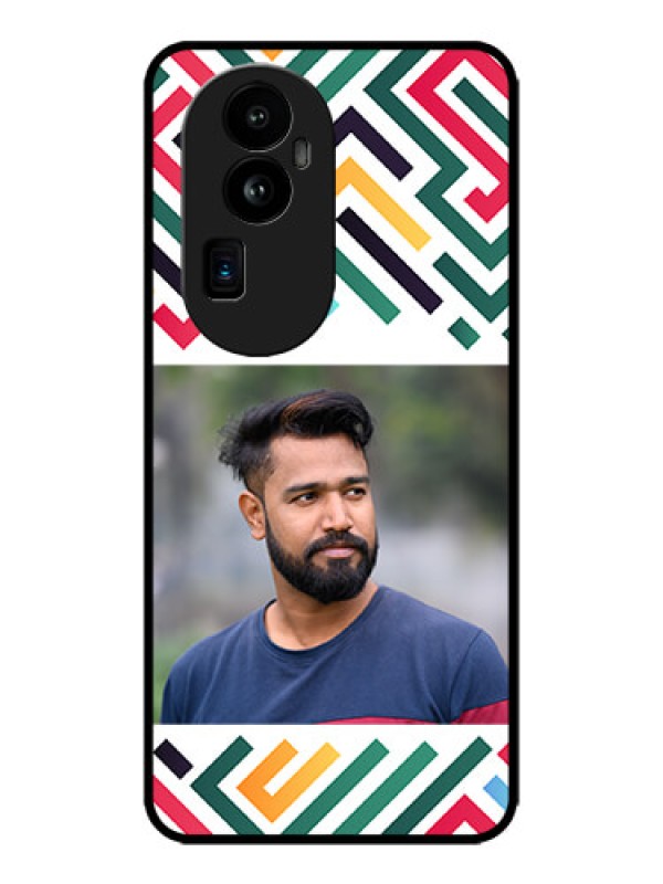Custom Oppo Reno 10 Pro Plus 5G Custom Metal Phone CaseColorful Maze Pattern Design