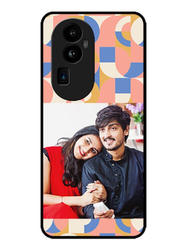 Custom Oppo Reno 10 Pro Plus 5G Custom Metal Phone CaseSemi - Circle Maze Pattern Design