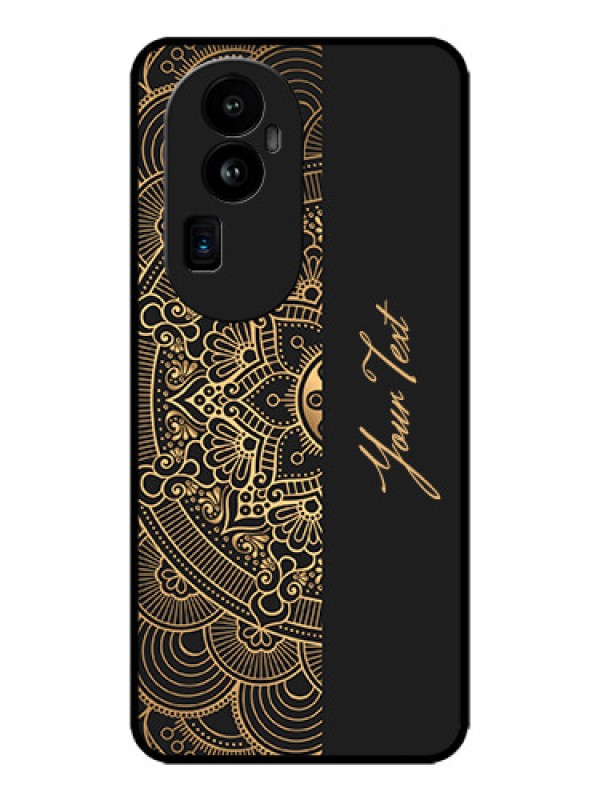 Custom Oppo Reno 10 Pro Plus 5G Custom Metal Phone CaseMandala Art With Custom Text Design