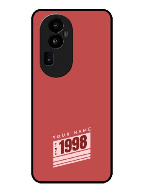 Custom Oppo Reno 10 Pro Plus 5G Custom Metal Phone CaseRed Custom Year Of Birth Design