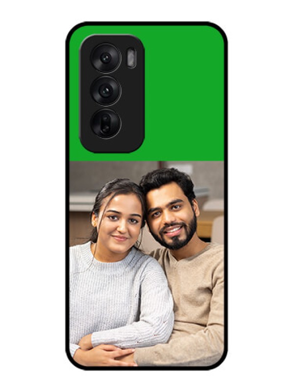 Custom Oppo Reno 12 5G Custom Metal Phone CaseGreen Pattern Design