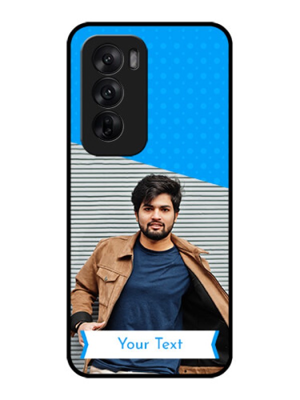 Custom Oppo Reno 12 5G Custom Metal Phone CaseSimple Blue Color Design