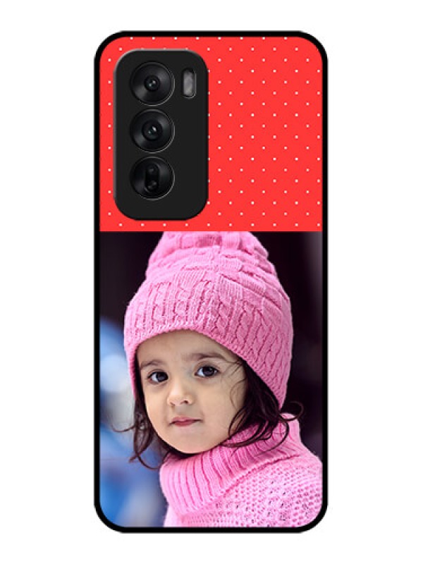 Custom Oppo Reno 12 5G Custom Metal Phone CaseRed Pattern Design