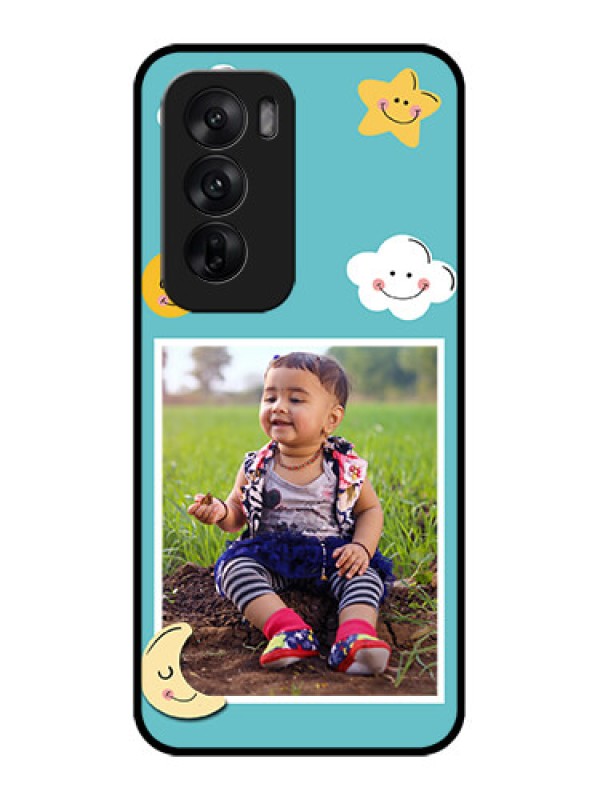 Custom Oppo Reno 12 5G Custom Metal Phone CaseSmiley Kids Stars Design