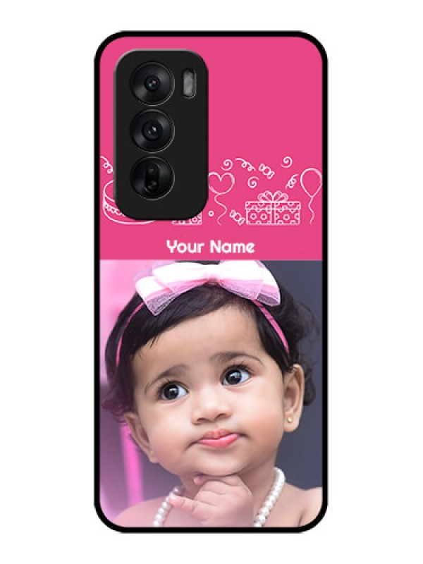 Custom Oppo Reno 12 5G Custom Metal Phone CaseWith Birthday Line Art Design