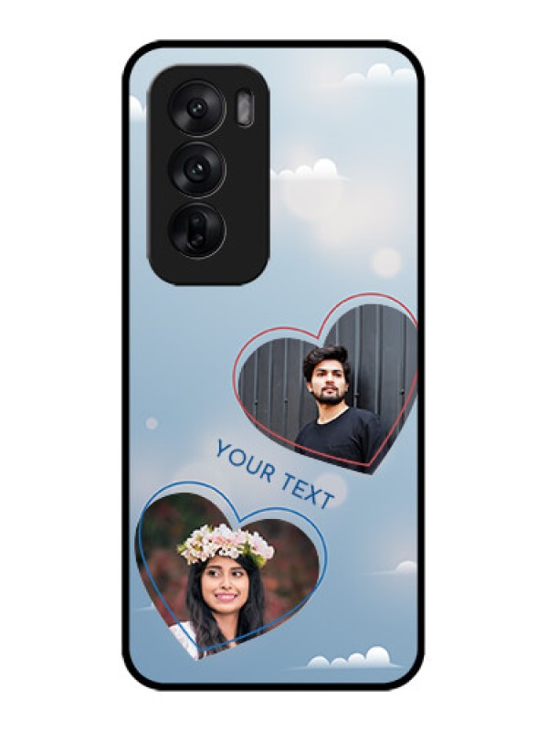 Custom Oppo Reno 12 5G Custom Metal Phone CaseBlue Color Couple Design