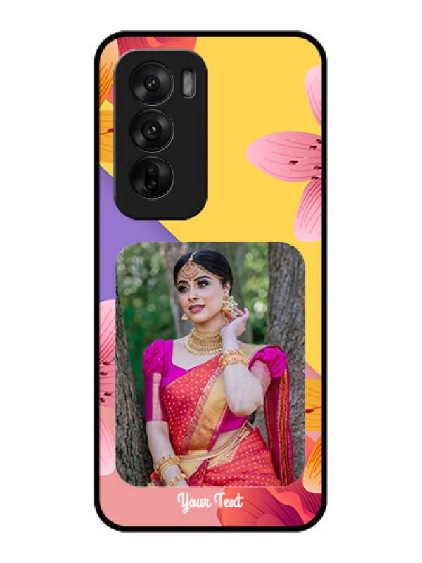 Custom Oppo Reno 12 5G Custom Metal Phone Case3 Image With Vintage Floral Design
