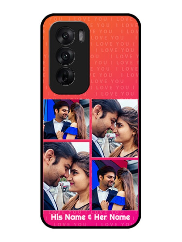 Custom Oppo Reno 12 5G Custom Metal Phone CaseI Love You Pink Design