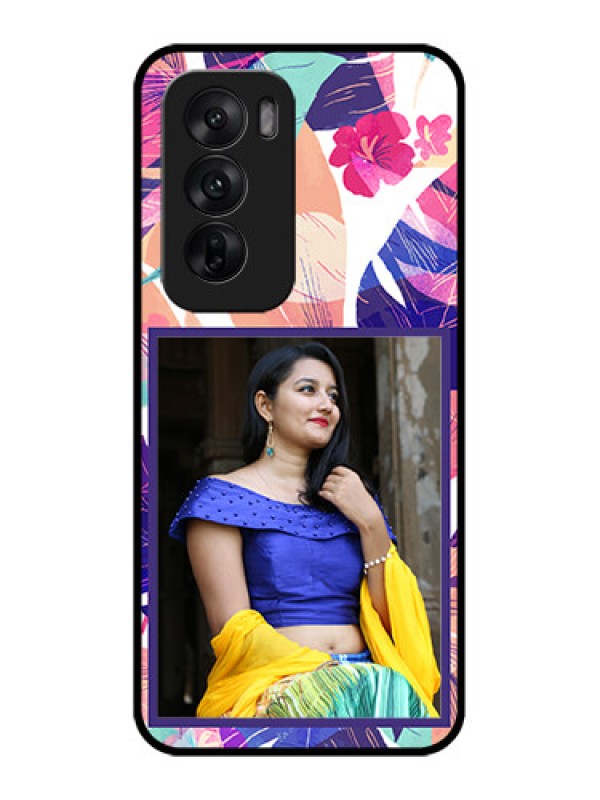 Custom Oppo Reno 12 5G Custom Metal Phone CaseAbstract Floral Design