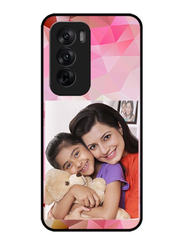 Custom Oppo Reno 12 5G Custom Metal Phone CaseAbstract Triangle Design