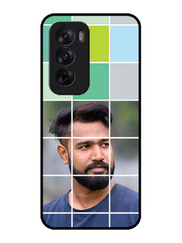 Custom Oppo Reno 12 5G Custom Metal Phone CaseWith White Box Pattern