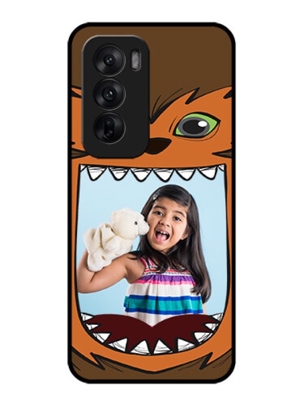 Custom Oppo Reno 12 5G Custom Metal Phone CaseOwl Monster Back Case Design
