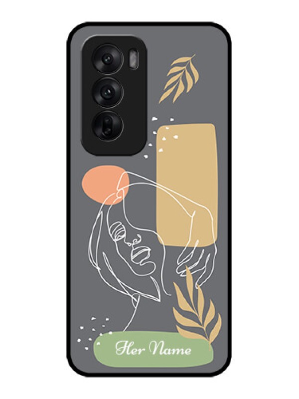 Custom Oppo Reno 12 5G Custom Metal Phone CaseGazing Woman Line Art Design