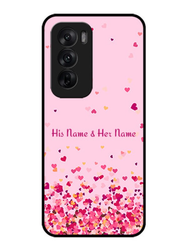 Custom Oppo Reno 12 5G Custom Metal Phone CaseFloating Hearts Design