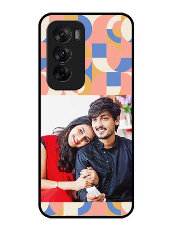 Custom Oppo Reno 12 5G Custom Metal Phone CaseSemi - Circle Maze Pattern Design