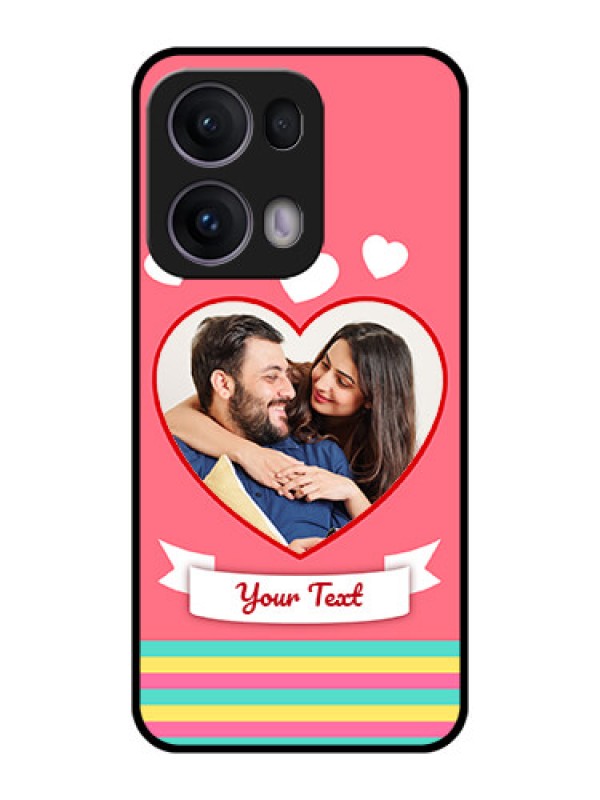 Custom Reno 13 Pro 5G Custom Metal Phone CaseLove Shapes Doodle Design