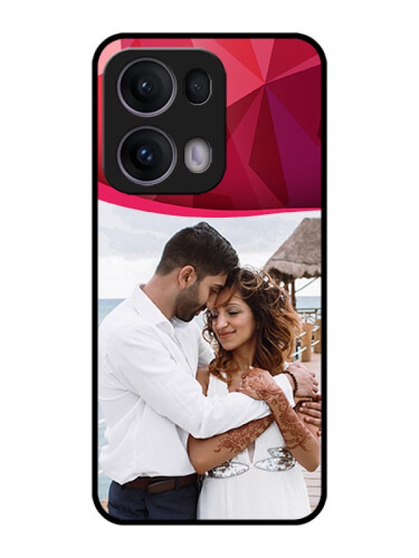 Custom Reno 13 Pro 5G Custom Metal Phone CaseRed Abstract Design