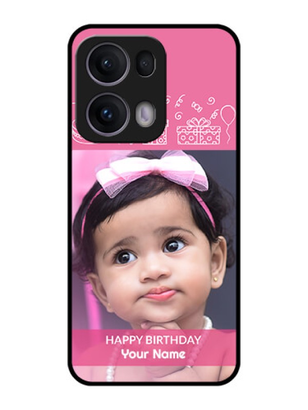 Custom Reno 13 Pro 5G Custom Metal Phone CaseWith Birthday Line Art Design