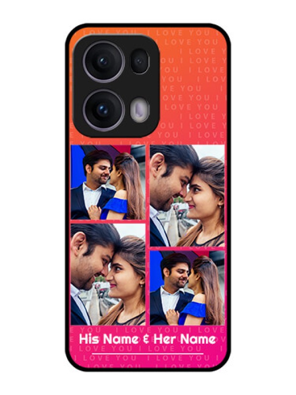 Custom Reno 13 Pro 5G Custom Metal Phone CaseI Love You Pink Design