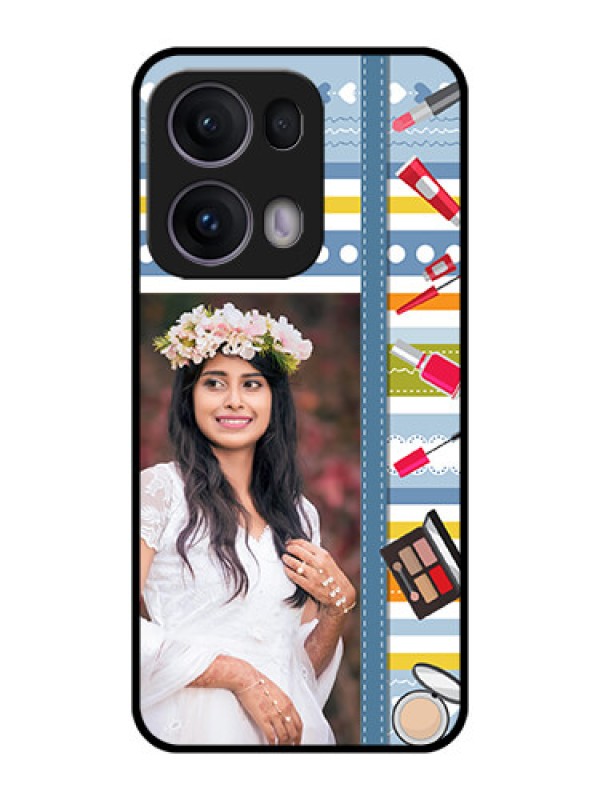 Custom Reno 13 Pro 5G Custom Metal Phone CaseMakeup Icons Design