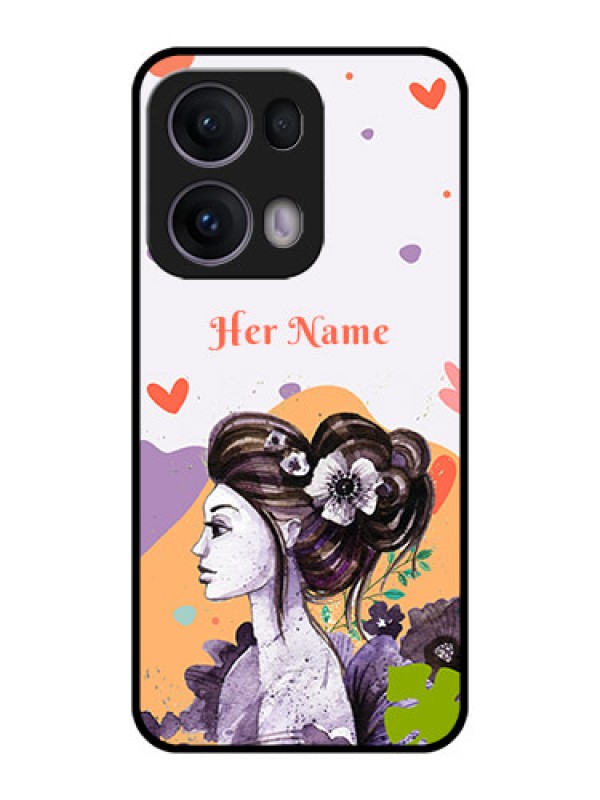 Custom Reno 13 Pro 5G Custom Metal Phone CaseWoman And Nature Design