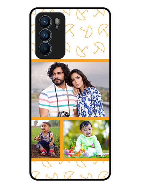 Custom Oppo Reno 6 5G Custom Metal Phone CaseYellow Pattern Design