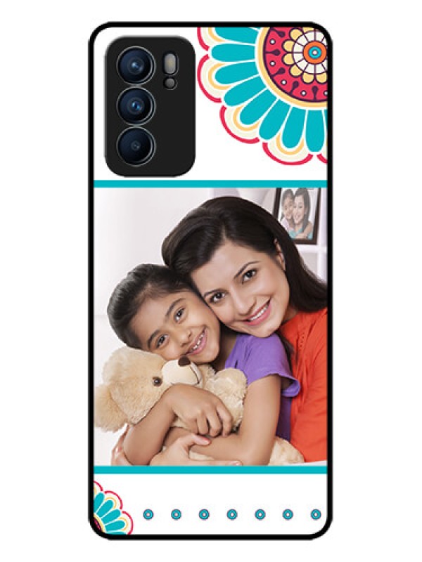 Custom Oppo Reno 6 5G Custom Metal Phone CaseFlower Design