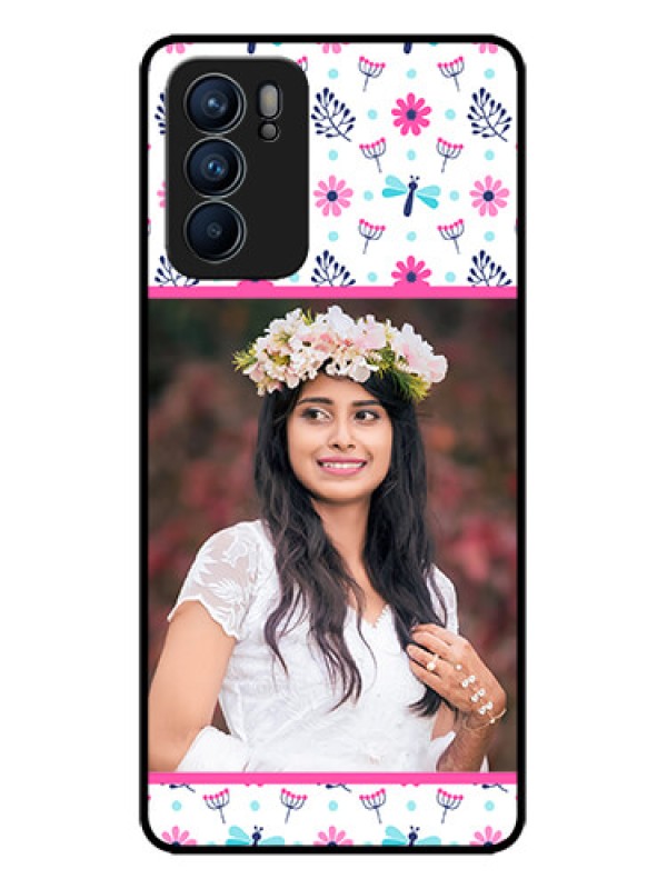 Custom Oppo Reno 6 5G Custom Metal Phone CaseColorful Flower Design