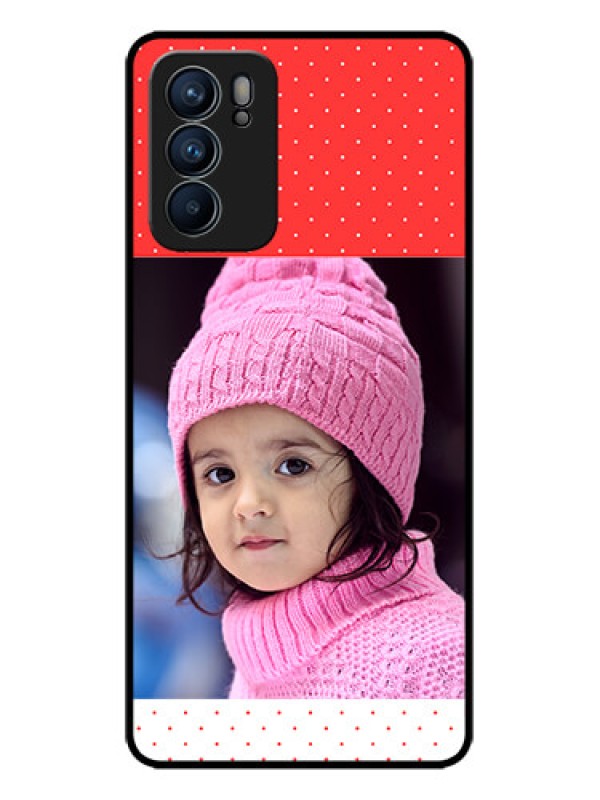 Custom Oppo Reno 6 5G Custom Metal Phone CaseRed Pattern Design