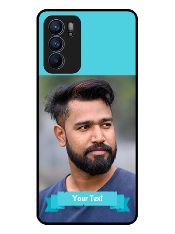 Custom Oppo Reno 6 5G Custom Metal Phone CaseBlue Color Design