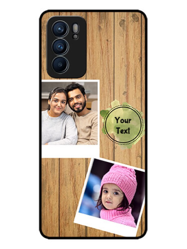 Custom Oppo Reno 6 5G Custom Metal Phone CaseWooden Texture Design