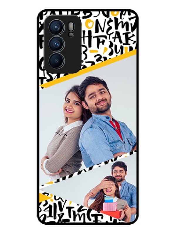 Custom Oppo Reno 6 5G Custom Metal Phone CaseLetters Pattern Design