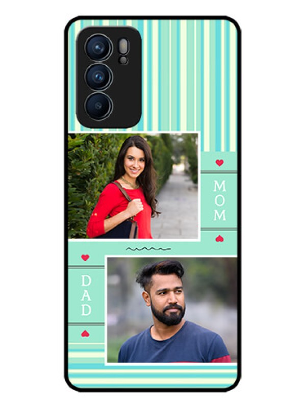 Custom Oppo Reno 6 5G Custom Metal Phone CaseMom and Dad Pic Design