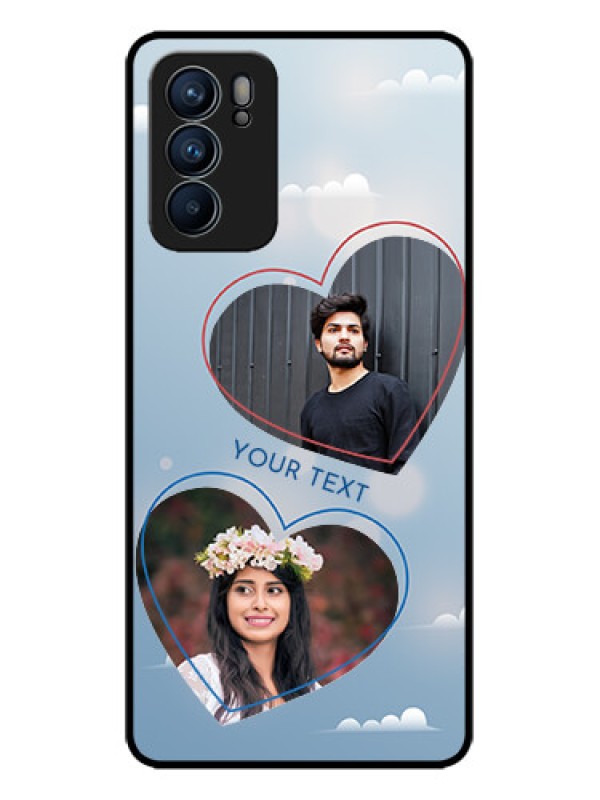 Custom Oppo Reno 6 5G Custom Metal Phone CaseBlue Color Couple Design