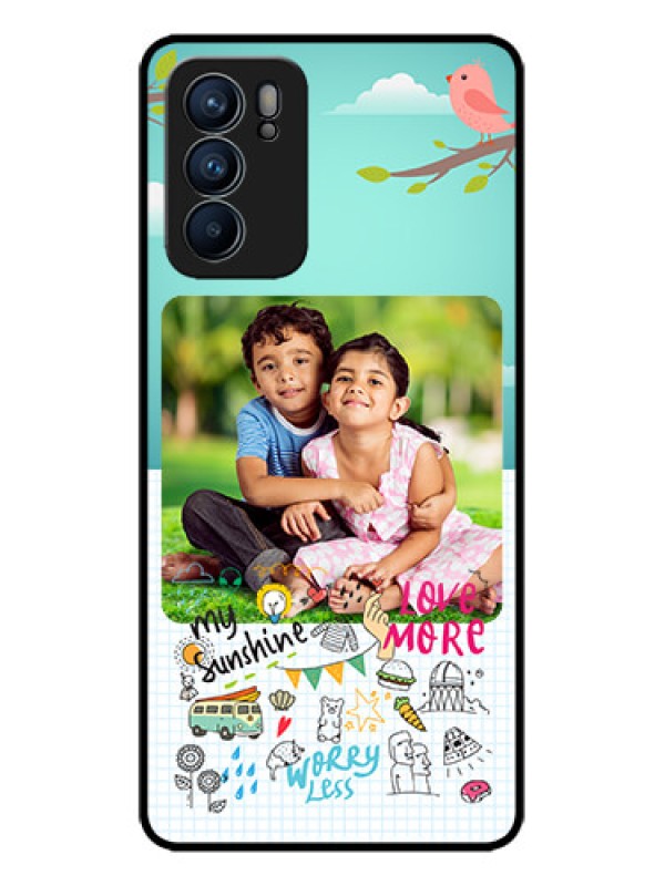 Custom Oppo Reno 6 5G Custom Metal Phone CaseDoodle Love Design