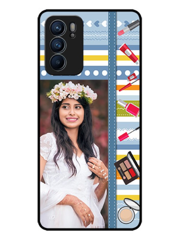 Custom Oppo Reno 6 5G Custom Metal Phone CaseMakeup Icons Design