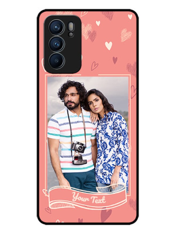 Custom Oppo Reno 6 5G Custom Metal Phone CaseLove Doodle Art Design